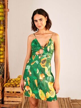 FARM Rio | Dresses | Farm Rio Green Fish Top Maxi Dress Size Xs Euc |  Poshmark